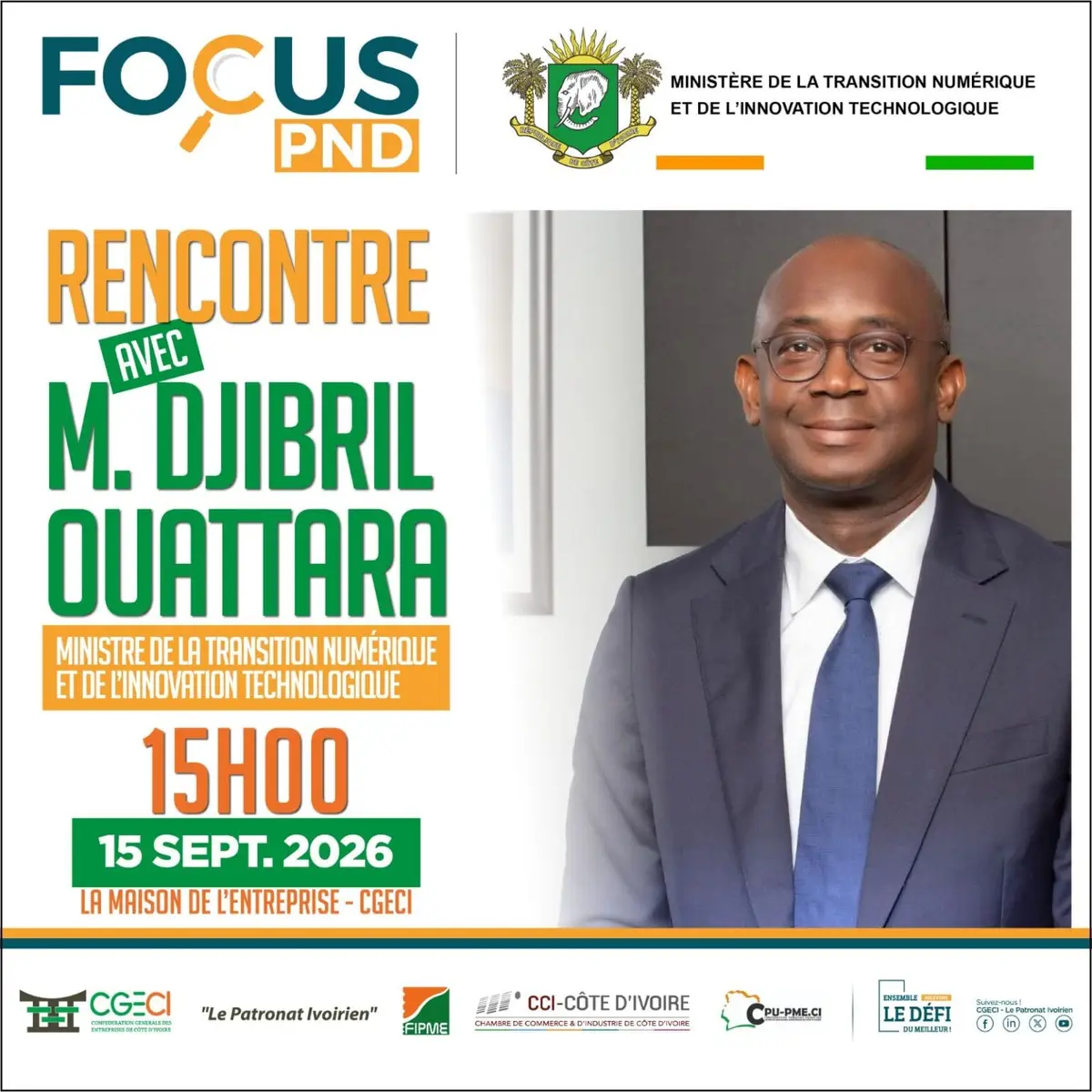 Plateau : Djibril Ouattara présente au patronat 541 milliards FCFA d'opportunités dans le numérique